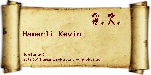 Hamerli Kevin névjegykártya